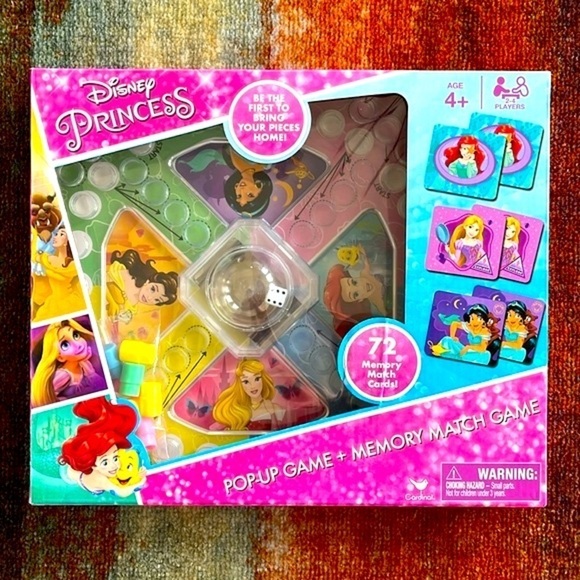 Brand New Disney Princess Pop Up Game & Memory Match Game Ariel Belle Jasmine - Picture 1 of 12